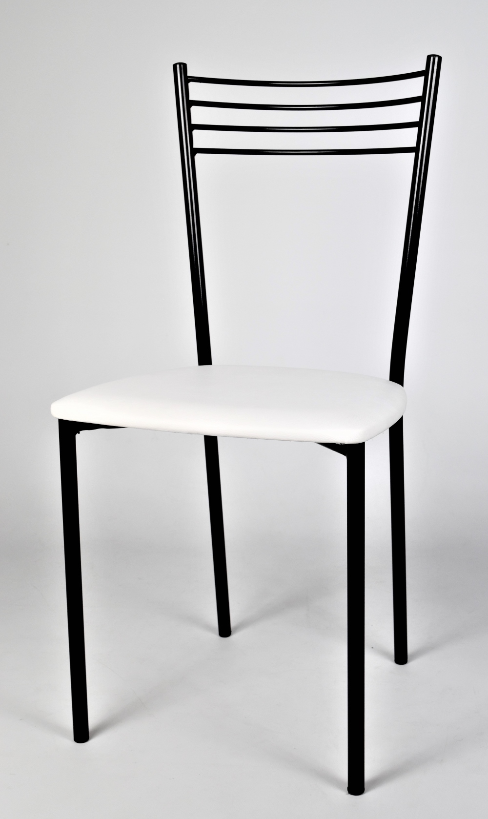 Tommychairs - Silla cocina Elena en acero pintado negro y asiento en